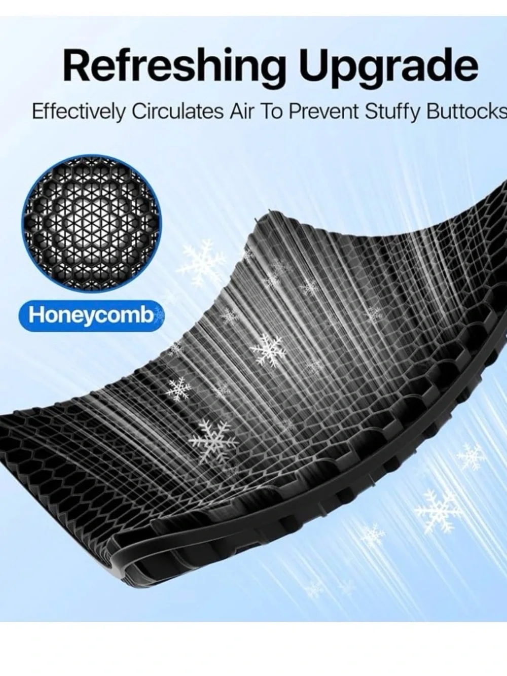 Like new  Gel Seat Cushion, Cooling Honeycomb Design for Office Chair Car